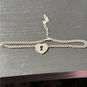 Sugar Thrillz Silver Heart Keyhole Choker Necklace